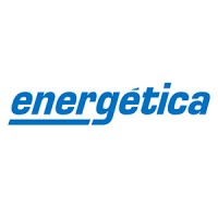 Blue text reads "energética" on a white background.