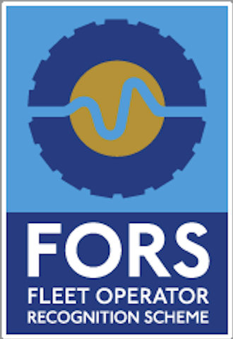 Logo of the Fleet Operator Recognition Scheme (FORS) featuring a gear wheel design with a wave pattern inside and text below.