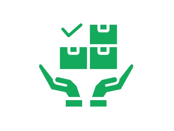 Two green hands holding document icons, one with a green check mark, symbolize the importance of securing goods vehicle loads.