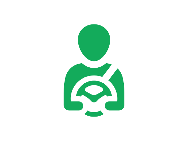 Green icon of a person wearing a stethoscope, symbolizing a healthcare professional.